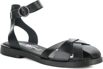 FLY London Alli Ankle Strap Fisherman Sandal in Black at Nordstrom, Size 10-10.5Us