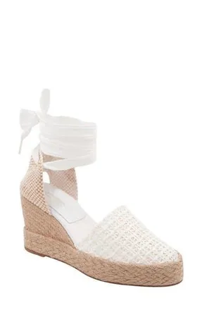 Andr&eacute; Assous Payton Espadrille Wedge in White Woven at Nordstrom Rack, Size 8
