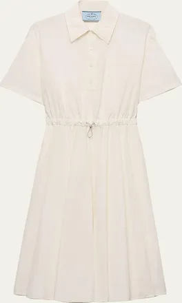 Prada Drawstring Pleated Midi Dress