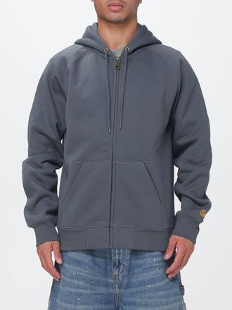 Carhartt Work in Progress Felpa con cappuccio e zip in cotone con vestibilit&agrave; relaxed e tasche a filetto
