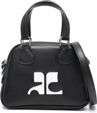 Courrèges Reedition Bowling bag - women - Polyamide/Cotton/Leather/Spandex/Elastane/Polyurethane - One Size - Black