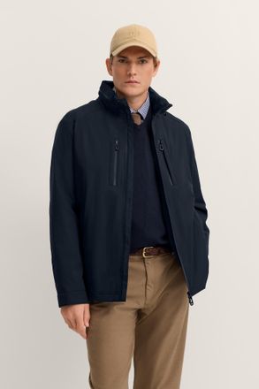 Bugatti Herren Regenjas Regular Fit met capuchon en opstaande kraag