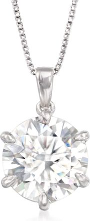 Ross-Simons Moissanite Solitaire Pendant Necklace in Sterling Silver