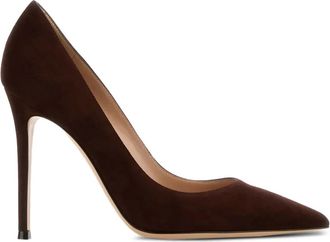 Gianvito Rossi 105 mm Gianvito 105 suède pumps met puntige neus - Bruin