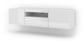AKL FURNITURE Mueble para TV efecto madera Blanco