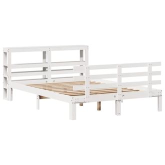 Berkfield Home Beautiful Bed Frame with Headboard without Mattress White 120x200 cm | Size: Small Double
