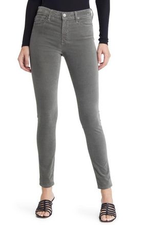 AG - Adriano Goldschmied The Farrah High Waist Velvet Jeans in Armory Green at Nordstrom, Size 23