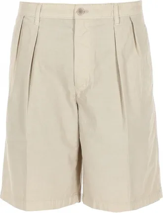 Aspesi Classic Tailored Cotton Front Pleats Shorts