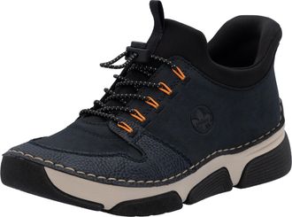 Rieker Slip-On Sneaker RIEKER Ready2GO, Damen, Gr. 38, schwarz (nachtblau, schwarz), Nubuklederimitat, Textil, Schuhe Slip-On Sneaker, Freizeitsneaker, Halbs