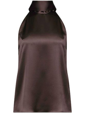 Galvan Sienna satin blouse - Brown