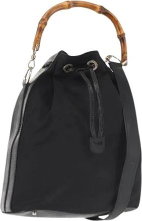Gucci Pre-owned Nylon Bucket Bag - Dames - Vintage Tas - Zwart - ONE Size - Nylon - Vintage