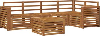 vidaXL Conjunto De Sof&aacute;s De Exterior 6 Uds. Natural Poli&eacute;ster Vidaxl
