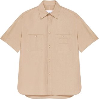 Givenchy BRANDED COTTON SS SHIRT Size: XS, colour: BEIGE
