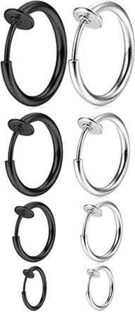 Generic Hoop Clip On Earrings Step Diameter Circle Earring Punk Clip Stealth Spring Small Retractable Ring Cuff Ear Ring Hoops Fashion Processing Multicoloure