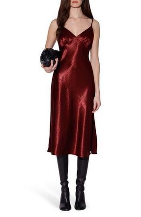 Walter Baker Bristol Bias Cut Satin Slipdress in Burgundy at Nordstrom Rack, Size 10