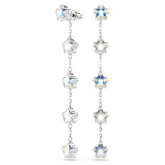 Swarovski Chroma Mixed Cuts, Star, White, Rhodium Plated Earring