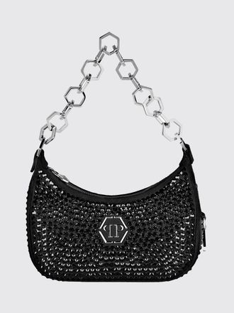 Philipp Plein Leather Bag with Rhinestones