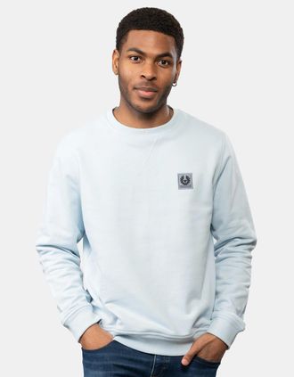 Belstaff Mens Belstaff Mens Crew Neck Sweatshirt With Logo Patch - Faded Indigo - Blue - Size: 42