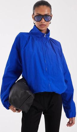 Asos giacca sportiva oversize con fondo a palloncino in blu cobalto