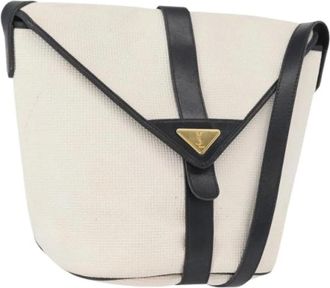 Saint Laurent Pre-owned Cross Body Bags, female, White, Size: ONE SIZE Pre-owned Canvas Shoulder Bag