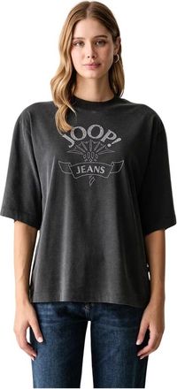 Joop Gebreid T-shirt - Dames - Tops - Grijs - Maat: M Katoen