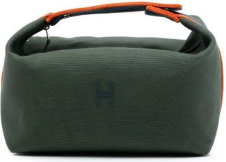Herm&egrave;s Pre-owned Mini Bags, female, Green, Size: ONE SIZE Pre-owned Canvas Pouch