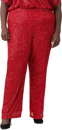 Skies Are Blue Clothing Sequin Semi Flared Pants - Plus