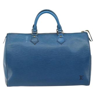 Louis Vuitton Speedy Epi Leather Blue Leather Handbag (Pre-Owned)