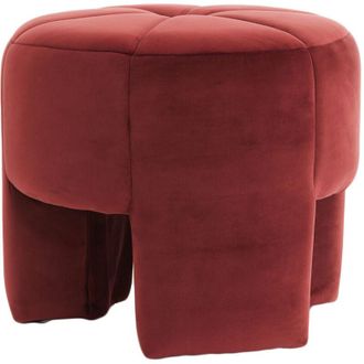 Light & Living Pouf Light&living batoemi in velluto bordeaux - &Oslash;51x45 cm