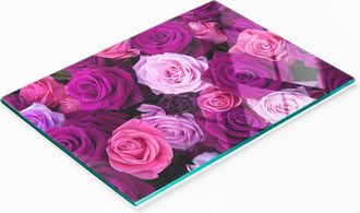 OEM Tabla De Servir De Cocina De Vidrio Templado Con Dise&ntilde;o De Rosas, 80x52 Cm