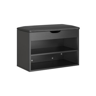 SoBuy Sobuy Banco Para Zapatos De 2 Estantes Negro 60x30x43cm Moderno Fsr25-sch