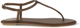 Rene Caovilla Satin Flat Womens Sandals