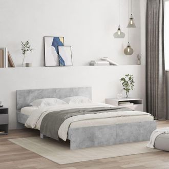 Berkfield Home Bed Frame without Mattress Concrete Grey 150x200 cm King Size