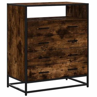 Berkfield Home Drawer Cabinet Smoked Oak 70x41x83.5 cm Engineered Wood in Brown