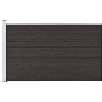 vidaXL Pannello di Recinzione in wpc 175x105 cm Nero - Vidaxl