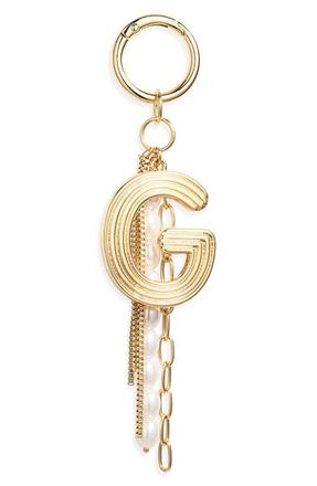Chelsea28 Initial Faux Pearl Bag Charm in G- White- Gold at Nordstrom