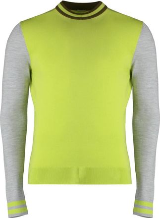 Malo Gebreide crew-neck wol trui - Heren - Ronde hals truien - Groen - 4XL - Wol - Truien & Vesten