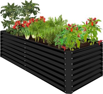 Best Choice Products 8x4x2ft Outdoor Metal Raised Garden Bed for Vegetables Flowers Herbs