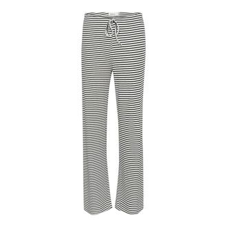 Karen by Simonsen Gestreepte elastische taille broek - Dames - Wijde Broeken - Veelkleurig - 2XL - Broeken