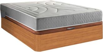 BeZen Pack canapé de madera cerezo + colchón viscoelástico - 90x190