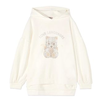 Oltre Hoodie met applicaties - Dames - Hoodies - Wit - S/M - Katoen - Hoodies & sweatvesten