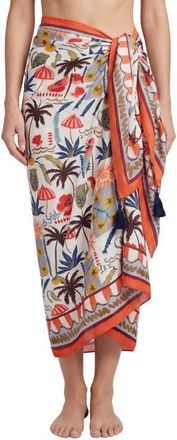 Change of Scenery Melanie Border Print Pareo Cover-Up in Riviera at Nordstrom