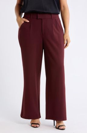 Wit & Wisdom Skyrise High Rise Extended Tab Pants in Oxblood at Nordstrom, Size 16W