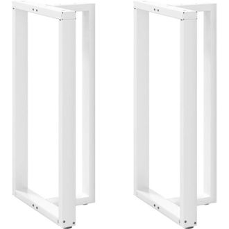 vidaXL Vidaxl - Patas Para Mesa De Bar En Forma De T (2 Unidades), Color Blanco, 60 X 35 X (110-111) Cm, Acero