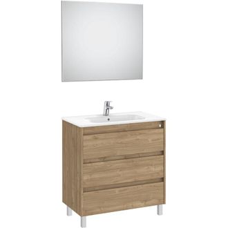 Roca Pack (mueble Tres Cajones, Lavabo, Espejo Y Aplique Led) Tenet Roca