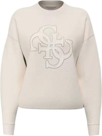Guess Sudadera con Logo de Tri&aacute;ngulo Evelyn - Sweatshirts & Hoodies - Mujer - Beige - S
