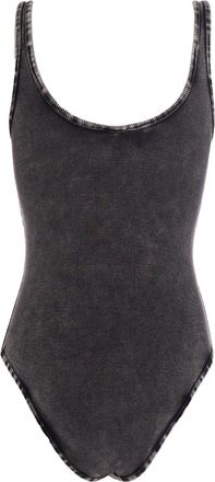 Diesel Womens Bodysuit Maura-Dnm Grey Cotton Tops Top
