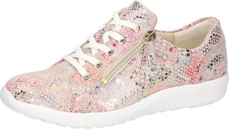 Waldl&auml;ufer Schn&uuml;rschuh WALDL&Auml;UFER K-IRA, Damen, Gr. 4,5 (37,5), rosa (ros&eacute; multi), Veloursleder, metallic, Schuhe Schn&uuml;rschuh, Halbschuh, Komfortschuh mit farben