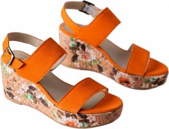 Eric Michael Womens Crete Sandals In Orange Suede