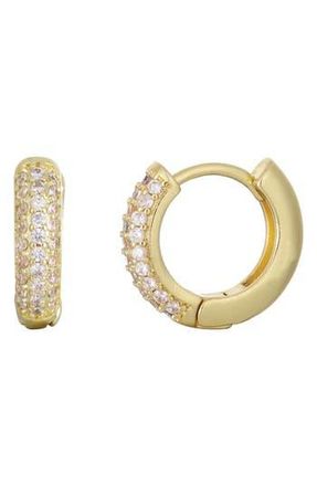 Adornia Cubic Zirconia Chubby Huggie Hoop Earrings in Gold at Nordstrom Rack